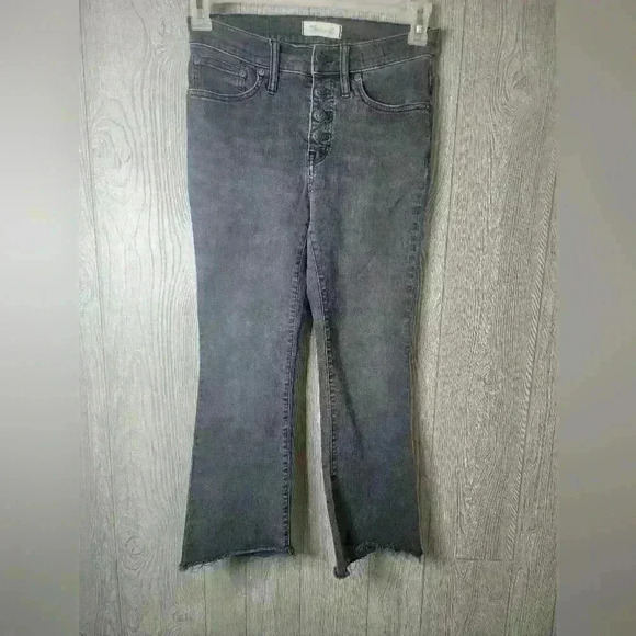 Madewell Cali Denim boot cut jeans. Button up. Black 26/S - Picture 1 of 6